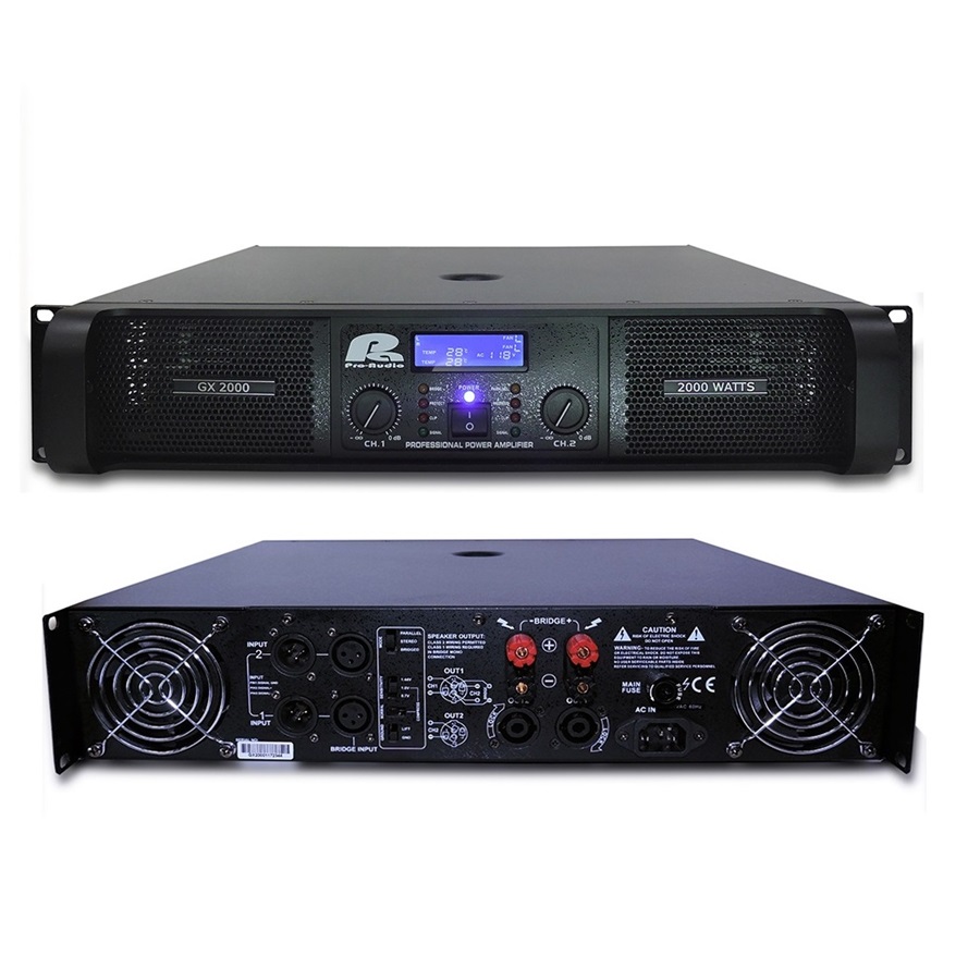 GX 2000 Amplificador de sonido Pa Pro Audio 2.000w 