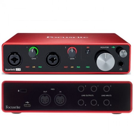 Interfaz de audio Focusrite Scarlett 4i4 de 3ra generación