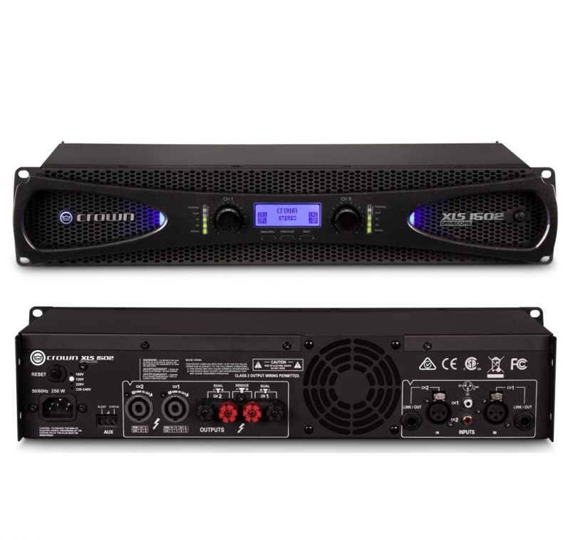Amplificatore Audio Crown XLS1502 - 2 Canali, Classe D, 1550W In Bridge, Connessioni XLR/Jack/RCA, Telecomando E Schermo Integrato - copertina